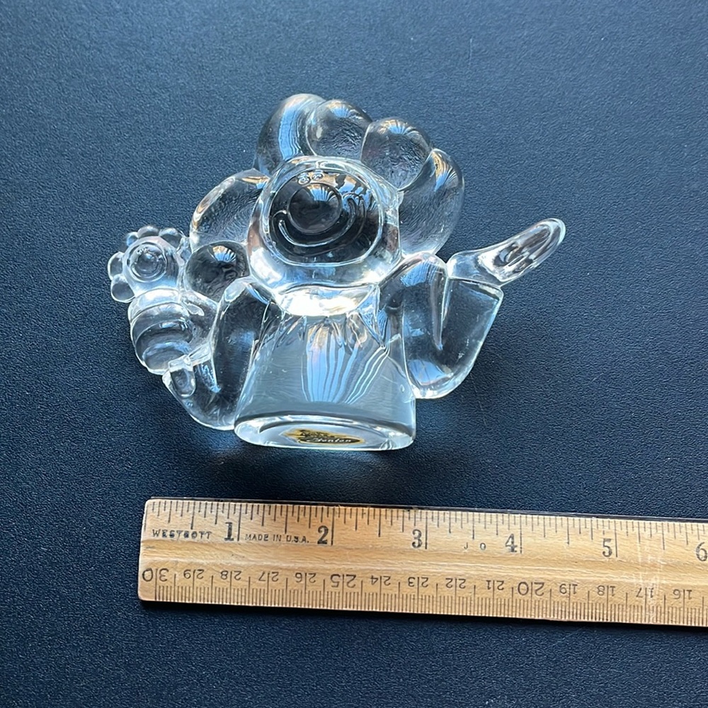 Authentic Fenton Clear Glass Clown Paperweight